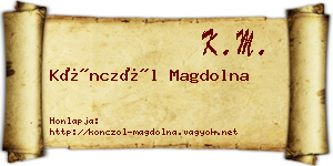 Könczöl Magdolna névjegykártya